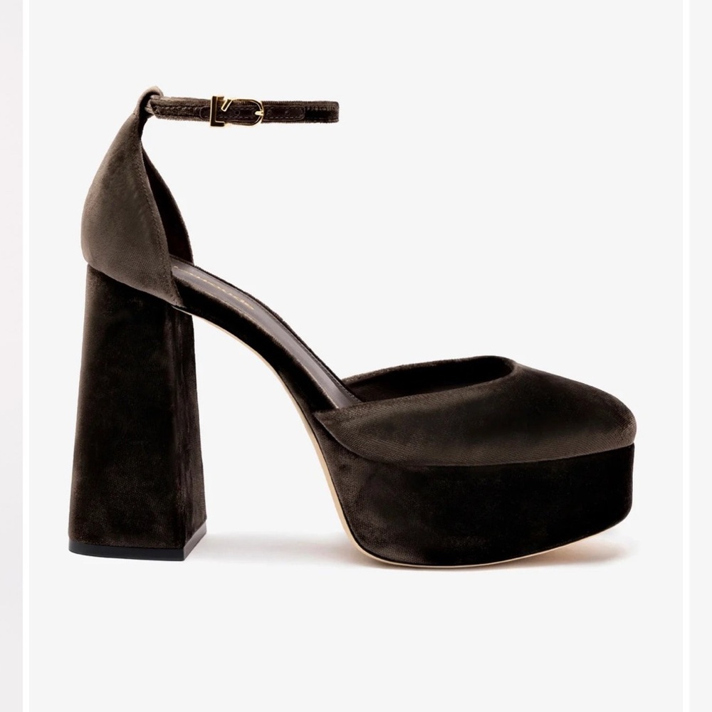 Larroude Ari Platform Heels in Espresso NWT